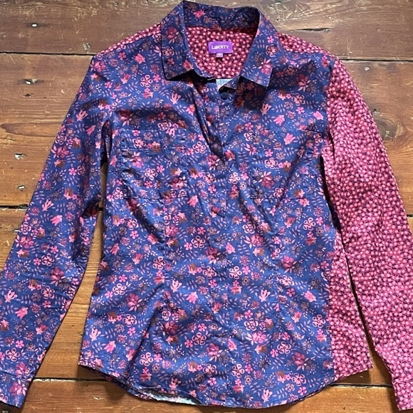 Liberty of London Tops - Liberty of London Tana lawn patchwork autumnal blouse XS
